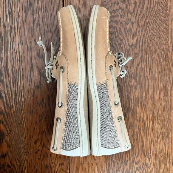 Sperry Top Sider Angelfish Linen Oat Beige Women Memory Foam Boat Shoes: Sz 9.5 - Picture 9 of 10